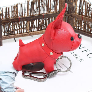 French Bulldog Leather Keychain