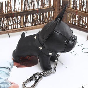 French Bulldog Leather Keychain