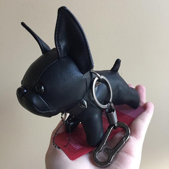 French Bulldog Leather Keychain