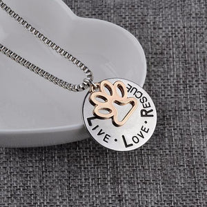 "LIVE LOVE RESCUE" Necklace