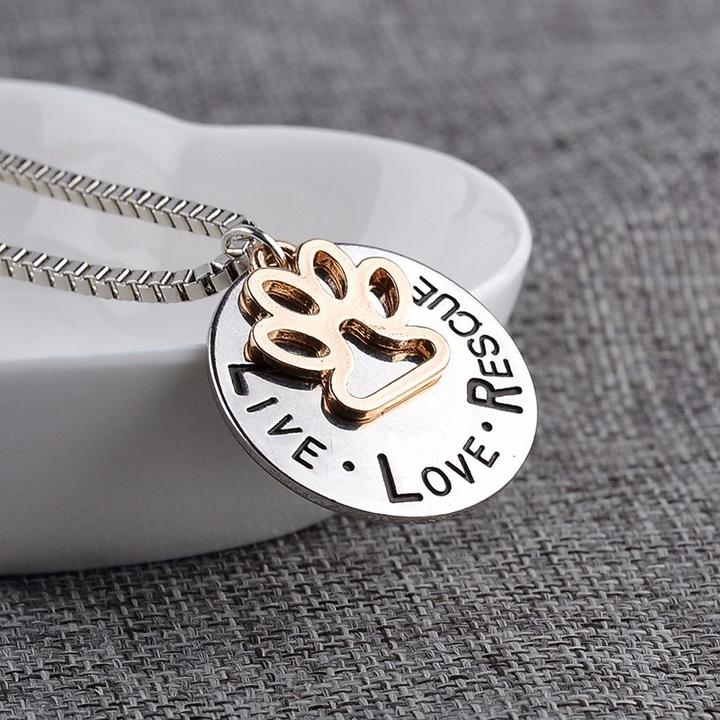 "LIVE LOVE RESCUE" Necklace