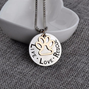 "LIVE LOVE RESCUE" Necklace