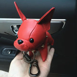 French Bulldog Leather Keychain