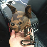 French Bulldog Leather Keychain