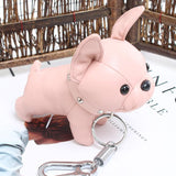 French Bulldog Leather Keychain